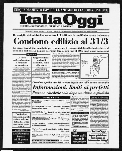 Italia oggi : quotidiano di economia finanza e politica